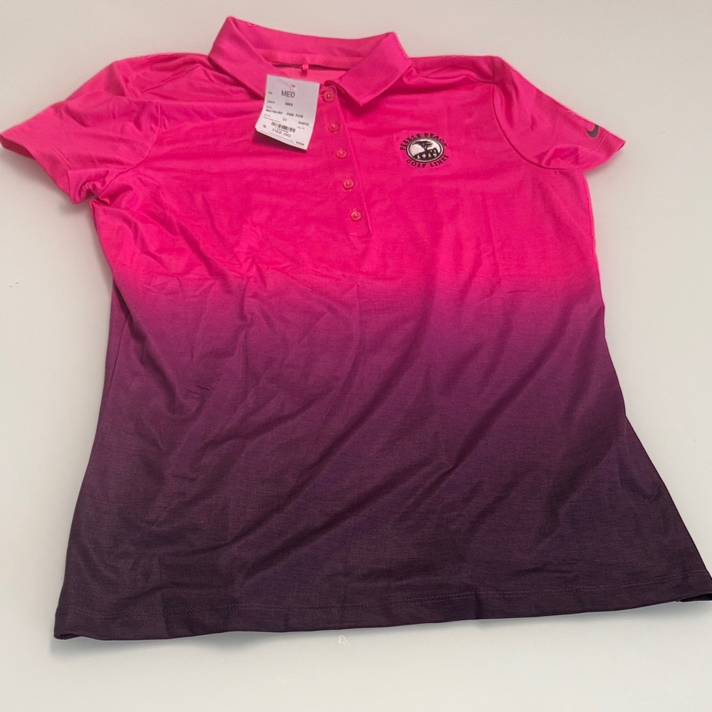 Nike Women's Pink and Purple Ombre Button Down Shirt